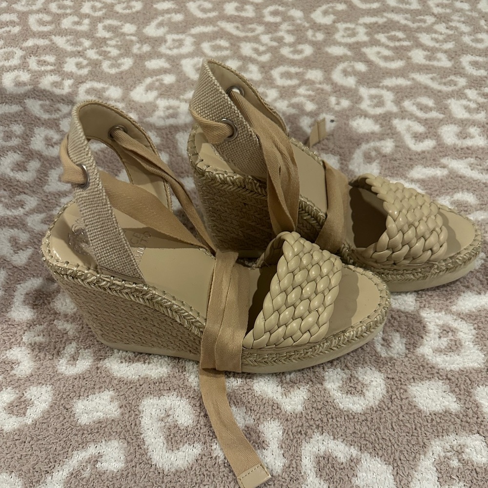 Vince Camuto cream wedges